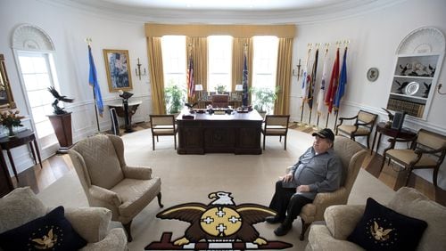 Glynn A Crooks, a former tribal leader and member of the Shakopee Mdewakanton Sioux, sits in his replica of the White House Oval office on Jan. 25, 2017 in Prior Lake, Minn. (Jerry Holt/Minneapolis Star Tribune/TNS)