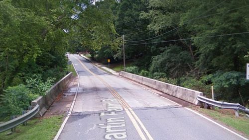 A portion of Martin Farm Road in Suwanee will close this fall when the Georgia Department of Transportation begins replacing the bridge over Suwanee Creek. Courtesy City of Suwanee