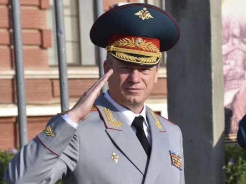 FILE - In this undated photo distributed by the Russian Defense Ministry Press Service on Saturday, Aug. 28, 2021, Lt. Gen. Yury Kuznetsov is seen during a military parade in Krasnodar, Russia. Kuznetsov was arrested on bribery charges. (Russian Defense Ministry Press Service via AP)