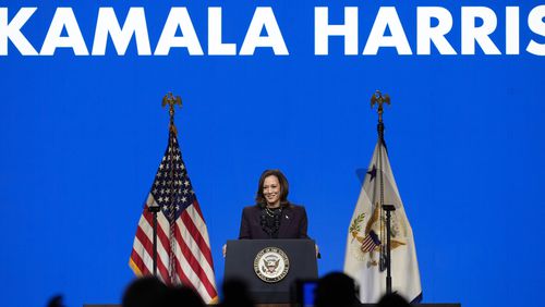 Exasperated Republican strategists know that belittling and insulting a woman, a Black leader or both at the same time may be the best way for Donald Trump to guarantee he loses Georgia again in November. That didn't stop him from launching personal attacks at his new opponent, Vice President Kamala Harris. (AP Photo/Tony Gutierrez)