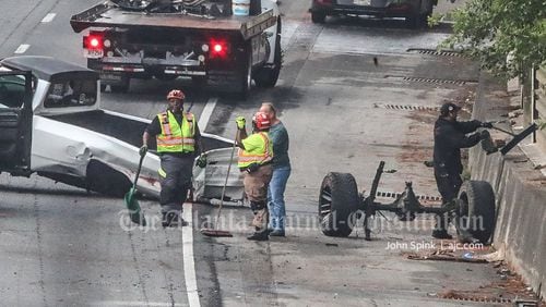 A driver was in critical condition after an early-morning wreck involving three vehicles on I-75 South near the Peachtree Battle Avenue overpass.