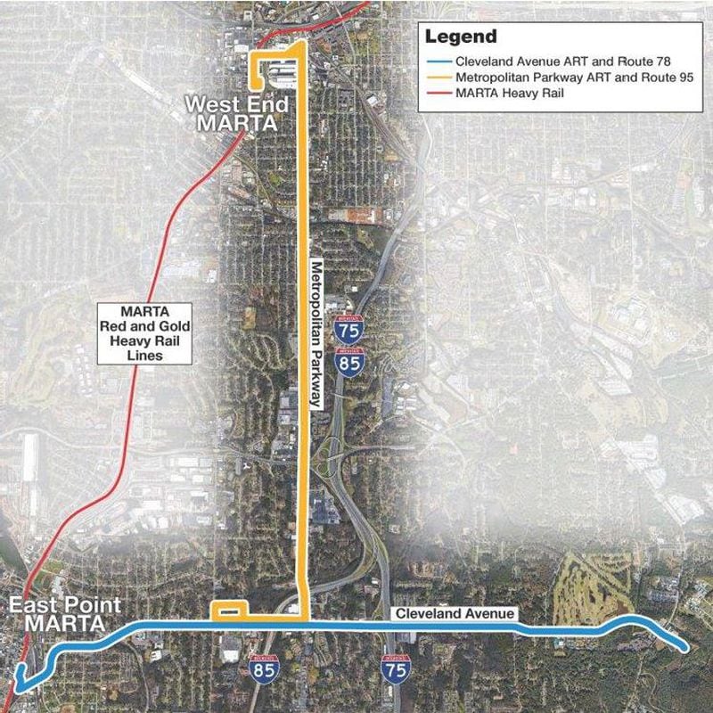 MARTA will begin construction later this year on arterial rapid transit lines along Cleveland Avenue and Metropolitan Parkway.