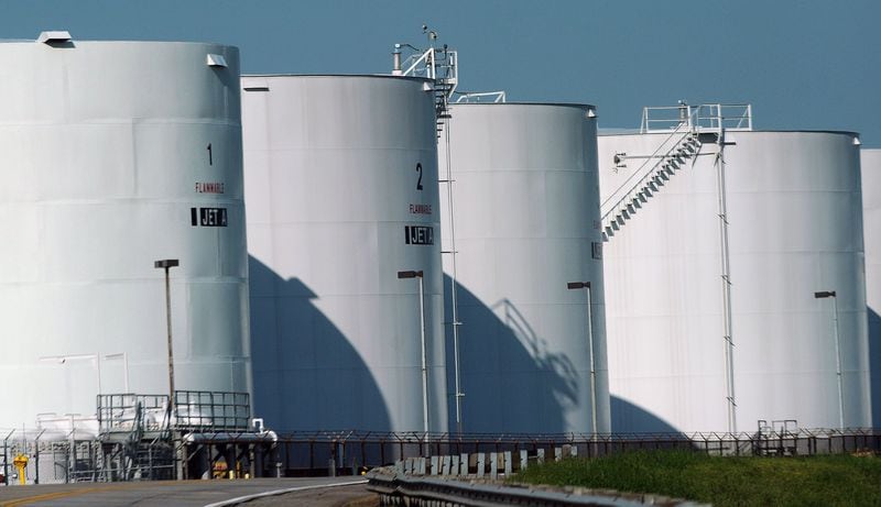 Jet fuel tanks at Hartsfield-Jackson International Airport in 2011.