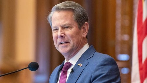 Georgia Gov. Brian Kemp gives the State of the State speech at the Capitol in Atlanta on Jan. 25, 2023. (Arvin Temkar/The Atlanta Journal-Constitution/TNS)