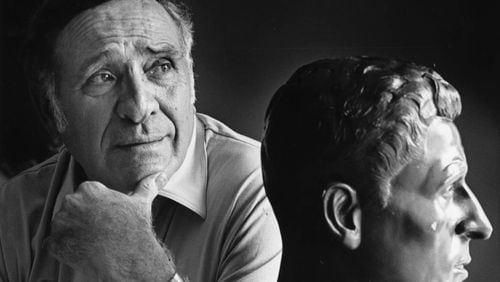 Former Georgia Bulldog Charley Trippi with his NFL Hall of Fame bust, August 1987. Rich Addicks/AJC