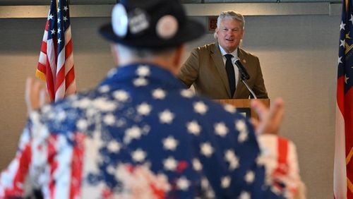 U.S. Rep. Mike Collins' speech Wednesday to Georgia's delegation to the Republican National Convention was well received, but he's faced criticism from others for comments he posted following the assassination attempt Saturday on former President Donald Trump. (Hyosub Shin / AJC)