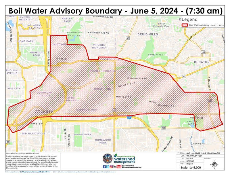 The area remains under a boil water advisory early Thursday morning.