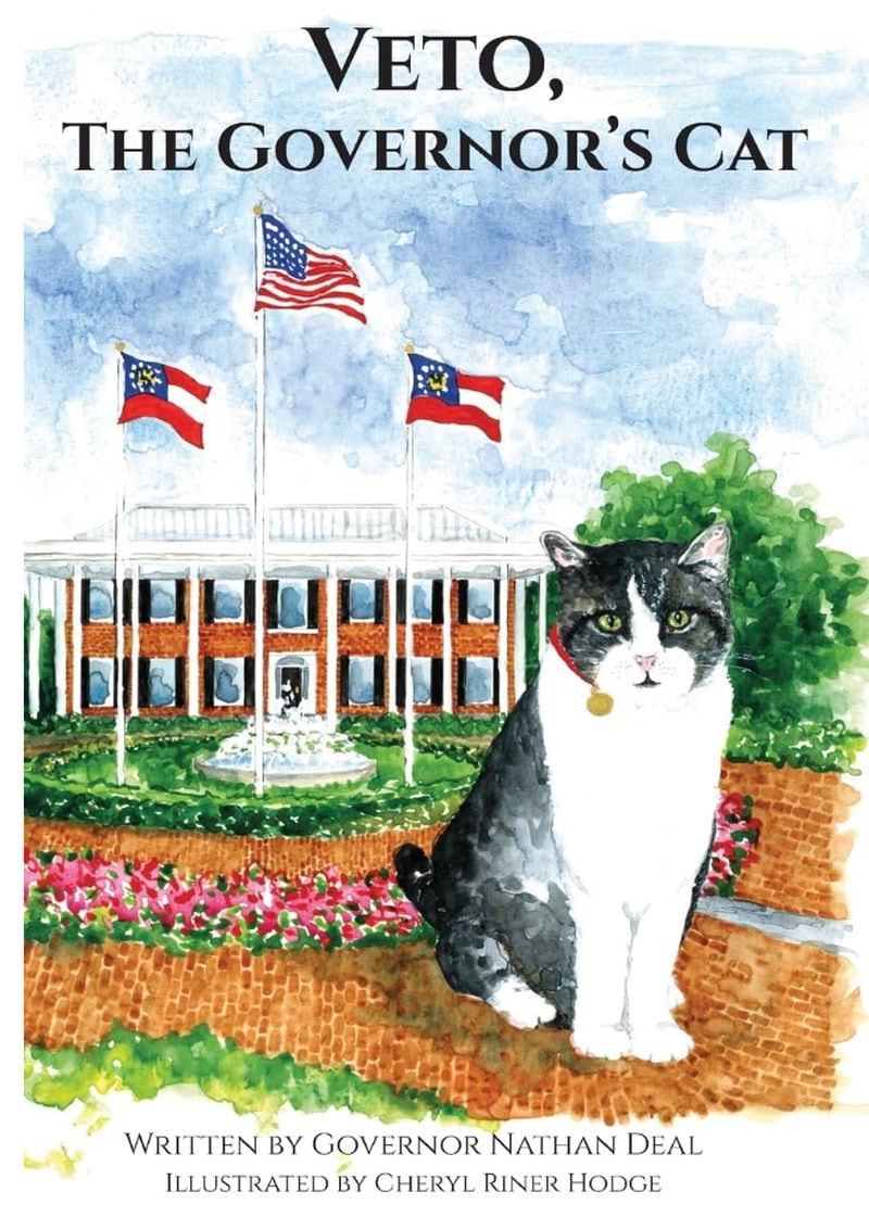 "Veto, the Governor's Cat," by former Gov. Nathan Deal, will be released Wednesday. Courtesy of Booklogix