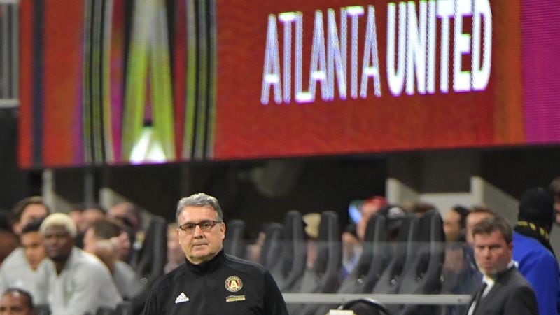 Atlanta United manager Gerardo Martino on the sidelines during the MLS Cup Saturday, Dec. 8, 2018, at Mercedes-Benz Stadium in Atlanta. Martino left The Five Stripes with a championship and a 31-17-15 record over two seasons.