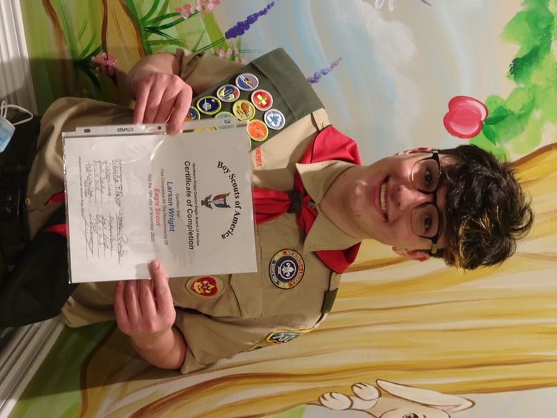 Larsen Wright, of Troop 2000, sponsored by Johns Creek Presbyterian
Project whose project was the collection of over 1600 books, packed and shipped to Africa
through the non profit Books for Africa who help children in Africa receive books to read