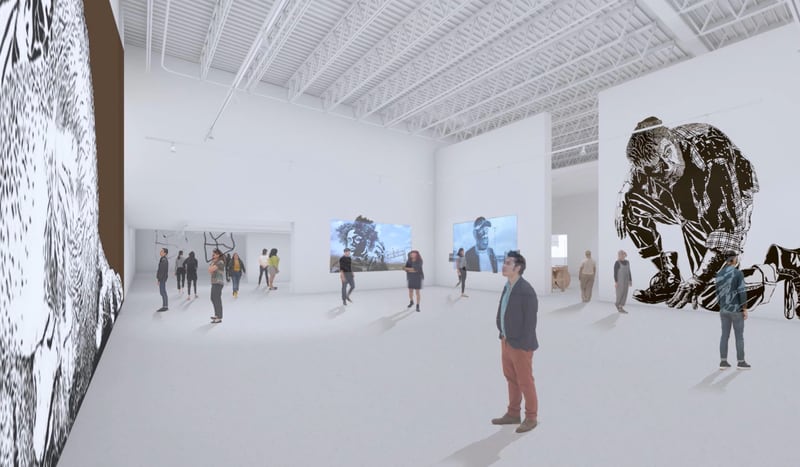 An architectural rendering of MOCA GA's new interior spaces. Courtesy of Mack Scogin Merrill