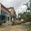 Downtown Augusta had multiple downed trees Friday after Hurricane Helene passed through the area.