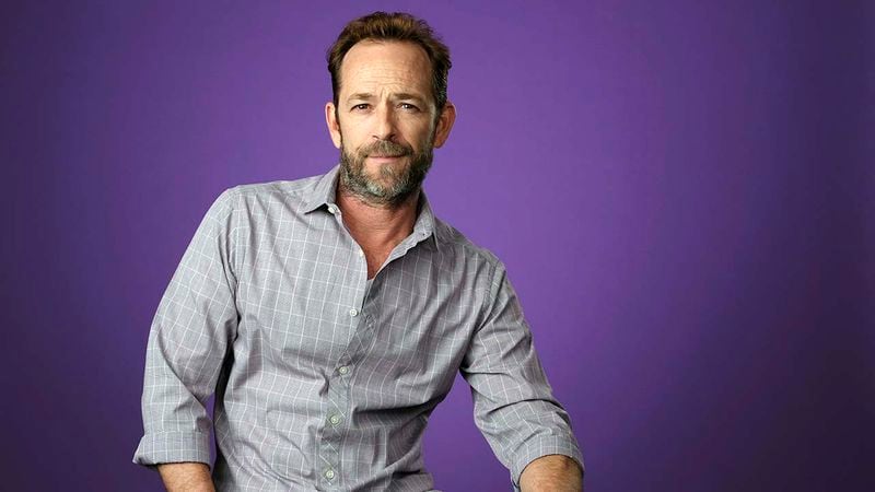 FILE - In this Aug. 6, 2018, file photo, Luke Perry, a cast member of the CW series 'Riverdale,' poses for a portrait during the 2018 Television Critics Association Summer Press Tour in Beverly Hills, Calif.
