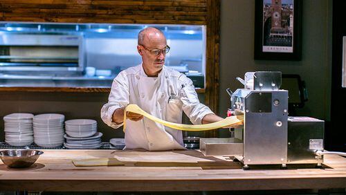 Jamie Adam, the chef and co-owner at il Giallo Osteria & Bar in Sandy Springs, makes fresh pasta.