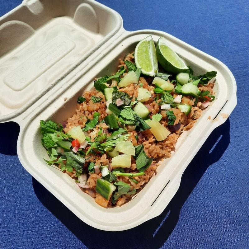 At his Jackalope pop-up, chef Dave Mouche pays tribute to his mother’s Thai heritage with dishes like pineapple fried rice. Courtesy of Jackalope