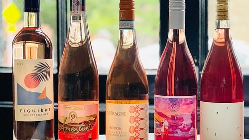 Here is a selection of 2023 vintage rosés that are under $30 and can be enjoyed with or without food. (Krista Slater for The Atlanta Journal-Constitution)