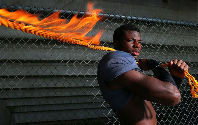 Defensive end Lorenzo Carter was one of the state's top prospects out of Norcross. (Curtis Compton / AJC)