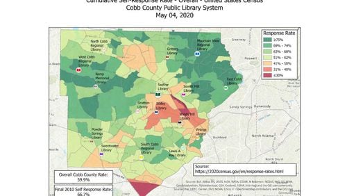 Instead of targeting outdoor events like festivals, Cobb officials have had to switch to online census campaigns and distributing census materials with free meals from schools and senior centers, as well as the Department of Public Health.