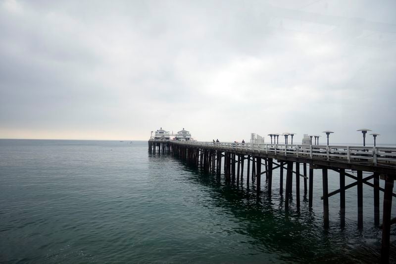 The Malibu Pier stretches onto the ocean Thursday, Sept. 12, 2024, Malibu, Calif., following a 4.7 magnitude earthquake in the area. (AP Photo/Eric Thayer)