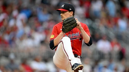 Atlanta Braves pitcher Max Fried (54) throws a pitch against Philadelphia Phillies during the first inning at Truist Park on Friday, July 5, 2024 in Atlanta. (Hyosub Shin / AJC)