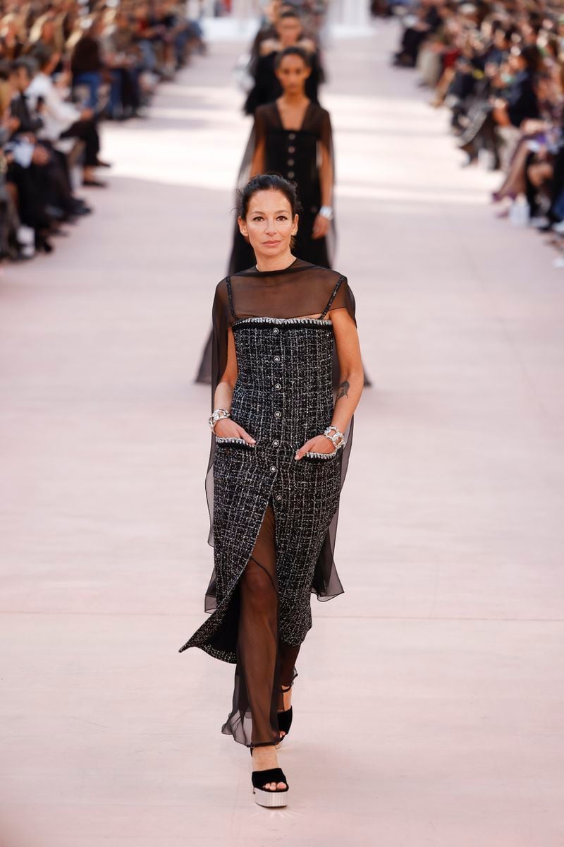 A model wears a creation as part of the Chanel Spring/Summer 2025 collection presented Tuesday, Oct. 1, 2024, in Paris. (Photo by Vianney Le Caer/Invision/AP)