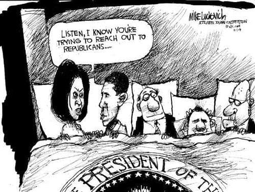 Mike Luckovich: Obama's first year in office