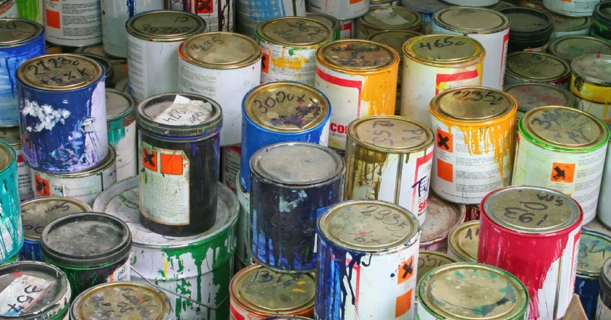 Empty Paint Cans. Paint Waste Management. Household Hazardous Waste - Paint  Disposal. Copy Space Stock Photo - Image of empty, recycle: 273916230