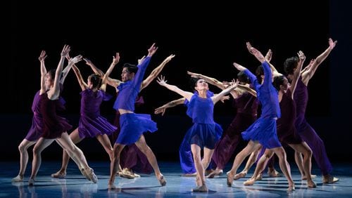 Atlanta Ballet opened its fall season with one premiere and two works from repertoire. Here, dancers perform the premiere of "Harmony of Opposite Tensions."