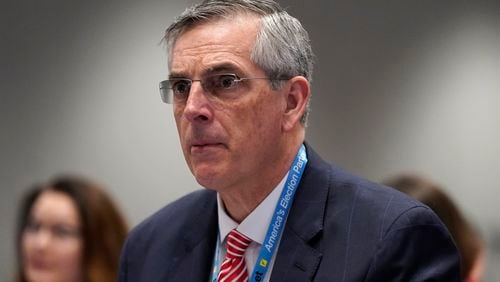 FILE -- Georgia Secretary of State Brad Raffensperger attends the National Association of Secretaries of State winter meeting, Feb. 16, 2023, in Washington. (AP Photo/Patrick Semansky, file)