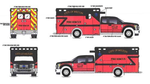 Milton recently approved the purchase agreement of a new rescue-ambulance to replace one that has been in use since 2014. (Courtesy City of Milton)