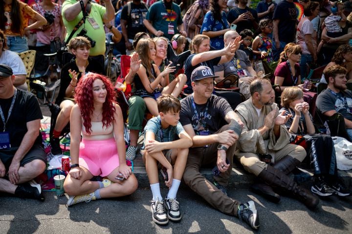 Thousands lined up along Peachtree Street Saturday morning for the annual Dragon Con parade.