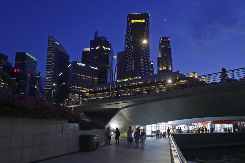 A general view of the city skyline in Singapore, Saturday, Sept. 7, 2024. (AP Photo/Suhaimi Abdullah)