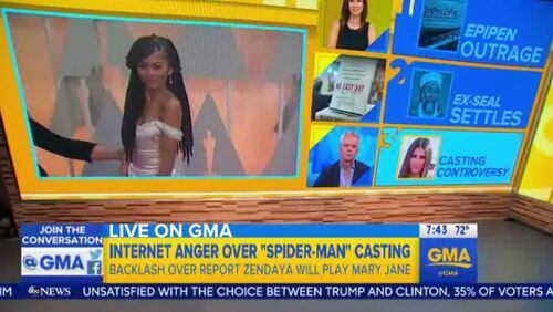 Mary Jane is a character traditionally filled by white actresses, and Zendaya has a mixed-race background. (Credit: Good Morning America)