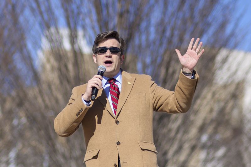 Nathaniel Darnell, the Georgia director for the National Federation of Republican Assemblies and an abortion opponent, gave a prayer earlier this month at a Georgia March for Life rally that thanked God for the death of former House Speaker David Ralston. Darnell drew immediate condemnation from Republican legislators and conservative leaders. One state House Republican called it “a spectacular way to kill a bill before it’s introduced.” Jason Getz / Jason.Getz@ajc.com)
