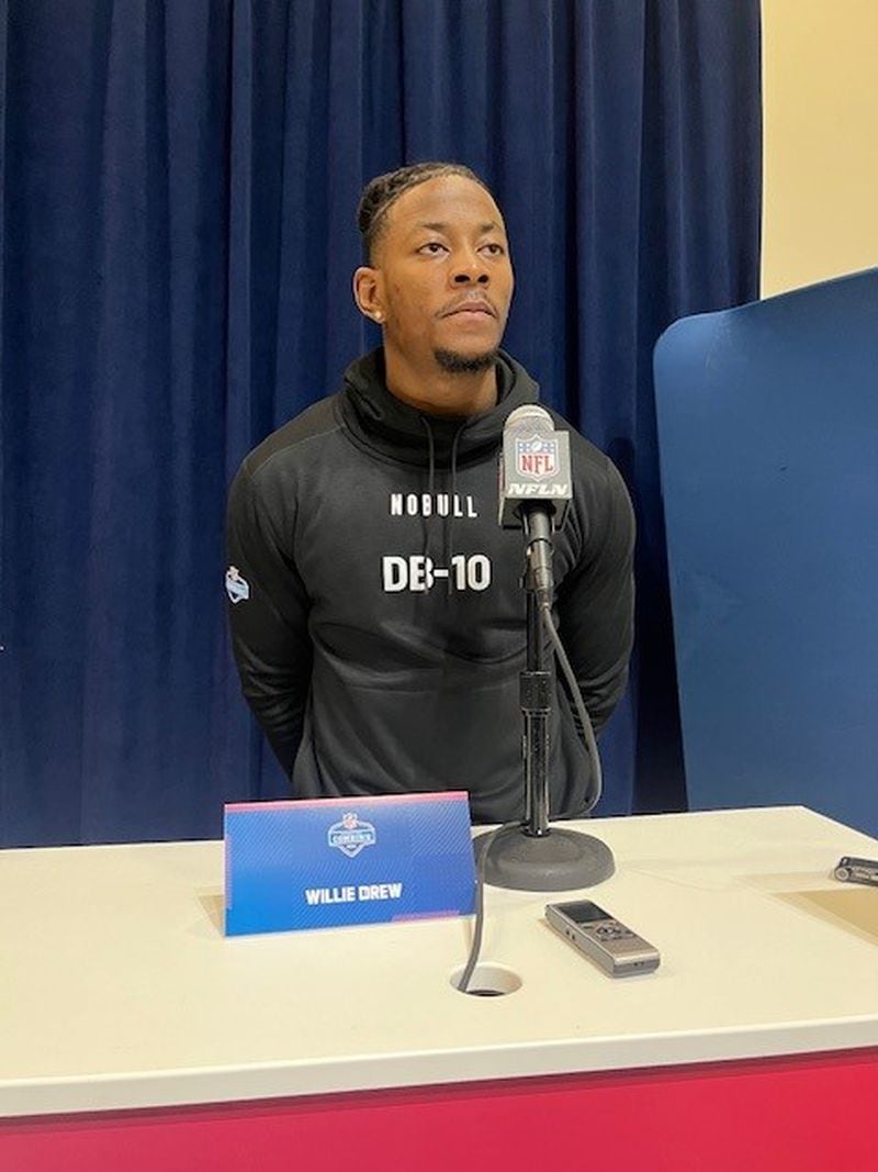 Virginia State cornerback Willie Drew at the NFL Scouting Combine in 20214.