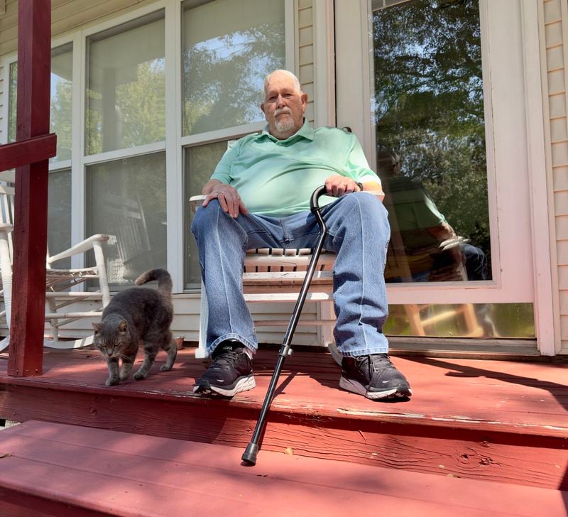 Marshall Scott, 87, of Byron in Peach County, is a staunch supporter of Donald Trump for president. (Joe Kovac Jr. / AJC)