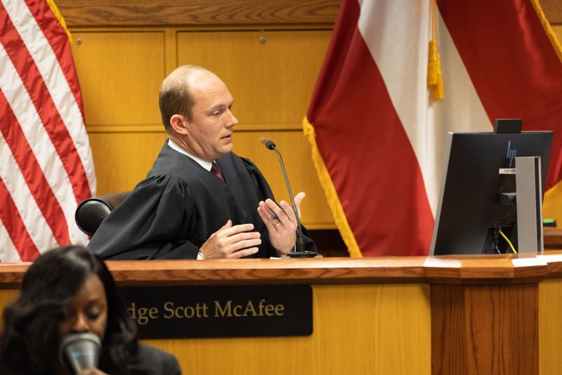 Judge Scott McAfee has scheduled a hearing for Tuesday on Fulton County's motions to quash Harrison Floyd's subpoenas for documents in his effort to prove the 2020 election was fixed. (Arvin Temkar / arvin.temkar@ajc.com)