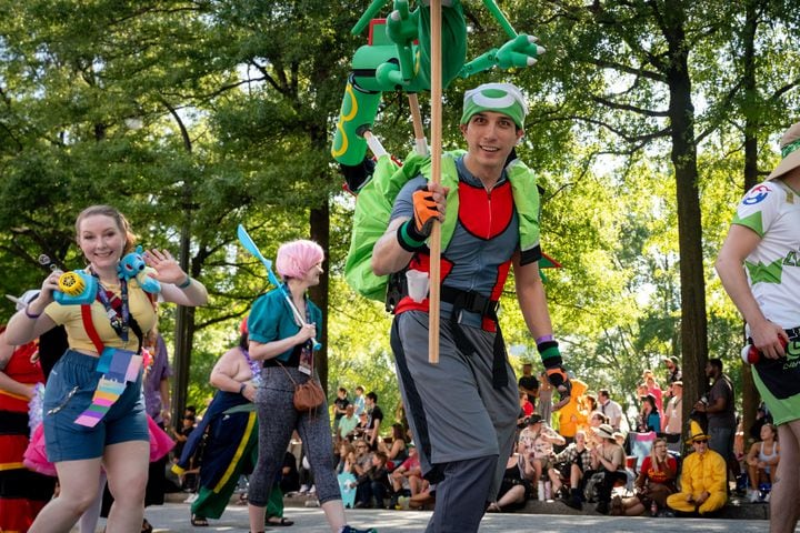 Thousands lined up along Peachtree Street Saturday morning for the annual Dragon Con parade.