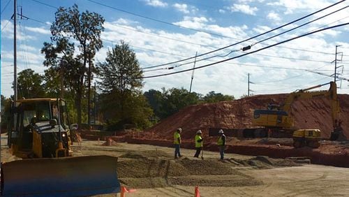 Work continues on redeveloping downtown Sandy Springs, including new streets. The city amended plans for Sandy Springs Circle to address a local church’s objections. CITY OF SANDY SPRINGS