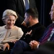 President Joe Biden hosts an event with Ukraine President Volodymyr Zelenskyy, European Commission President Ursula von der Leyen, left, and other world leaders launching a Joint Declaration of Support for Ukrainian Recovery and Reconstruction, Wednesday, Sept. 25, 2024, in New York. (AP Photo/Manuel Balce Ceneta)