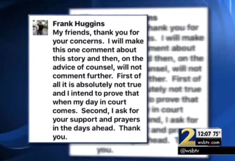 Frank Huggins denies the alleged assault in a post on Facebook. (Credit: Channel 2 Action News)