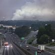 A view of the chemical fire coming from the BioLab plant in Conyers on the morning of Monday, Sept. 30, 2024. (John Spink/AJC)