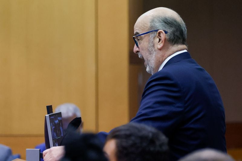 Defendant Deamonte Kendrick defense attorney Doug Weinstein speaks during a motion hearing on Tuesday, July 30, 2024, in Atlanta.
(Miguel Martinez / AJC)