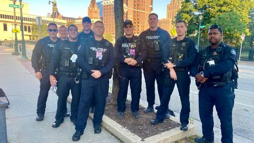 Eight Sandy Springs police officers and one firefighter spent a week in Milwaukee assisting with security at the Republican National Convention