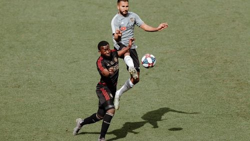 Atlanta United's George Bello started Sunday's friendly game against LAFC at Banc of California Stadium. (LAFC)