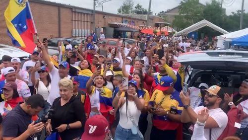 Members of the Venezuelan community gather in Duluth on Sunday, July 28, 2024. (Photo provided by Adrián Albarran)