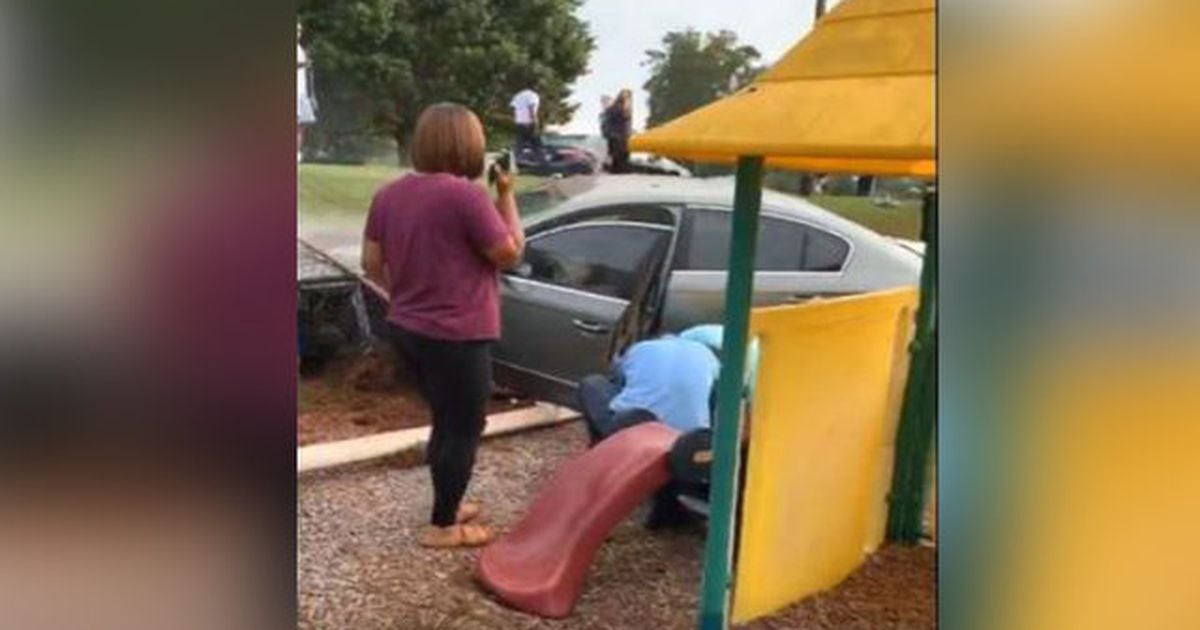 Car crashes into daycare playground, 2 kids hurt