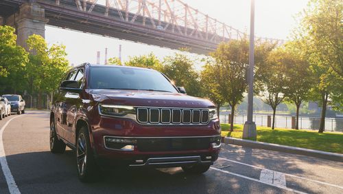 This photo provided by Jeep shows the 2024 Wagoneer. The Wagoneer can tow up to 10,000 pounds when properly equipped. (Courtesy of Stellantis via AP)