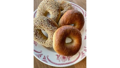 Boiling the bagels before baking is traditional, and necessary to achieve a chewy bagel.
