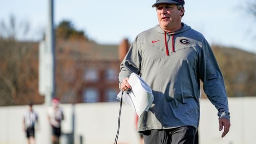 Georgia coach Kirby Smart. (Photo by Tony Walsh/UGA Athletics)